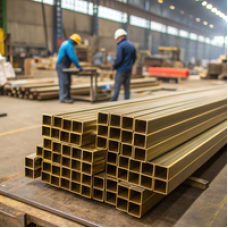 Латунная профильная труба 30x30x8 мм ЛС59-1 ГОСТ 11383-75