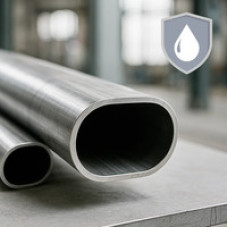 Нержавеющая овальная труба 6x3x0.5 мм 08Х18Н10Т ГОСТ 8642-68 матовая