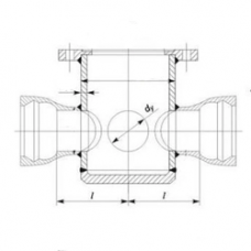 Чугунный тройник раструб-фланец с пожарной подставкой 100x100x118x118 мм 10 мм 200 ППТРФ СЧ35 ГОСТ 5525-88