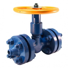 Запорный клапан из серого чугуна фланцевый DN 20 L=150 PN 10 проходной ГОСТ 3326-86