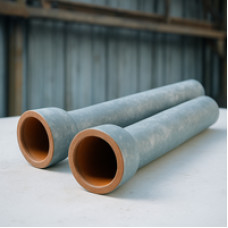 Чугунная ВЧШГ труба с внутренним ЦПП ДУ-200 оцинкованно-лаковая. Раструб TYTON-гладкий конец