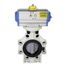 Затвор дисковый нержвеющий фланцевый DN 2,5 PN 0,16 с пневмоприводом ГОСТ Р 53673-2009